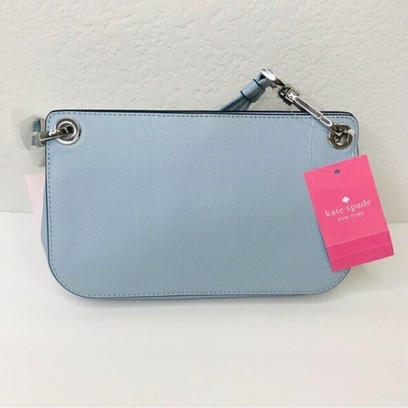 New! Kate Spade Rosie Small Flap Pebbled Leather Ocean Fog Crossbody Bag - Picture 3 of 16